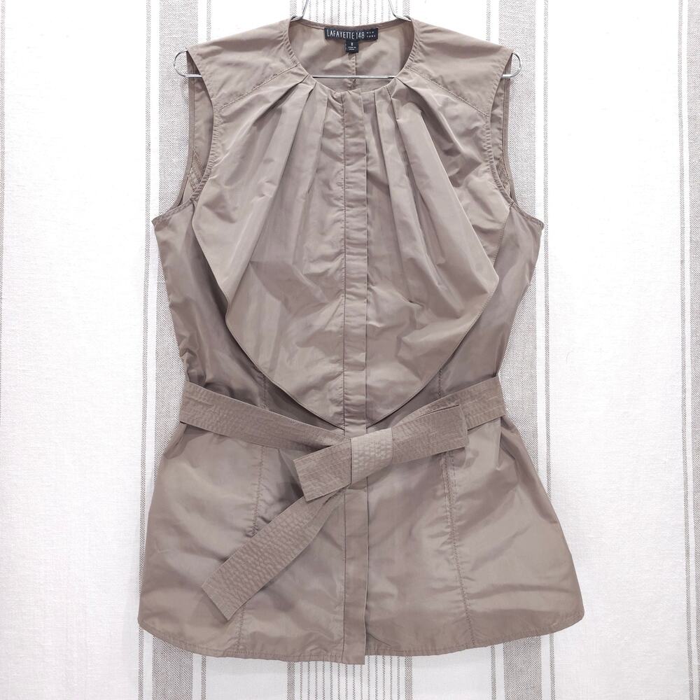 Lafayette 148 New York Taupe Sleeveless Blouse